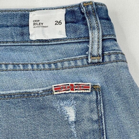 HUDSON Riley Relaxed Straight Leg Crop Distress Jean - Picture 9 of 15